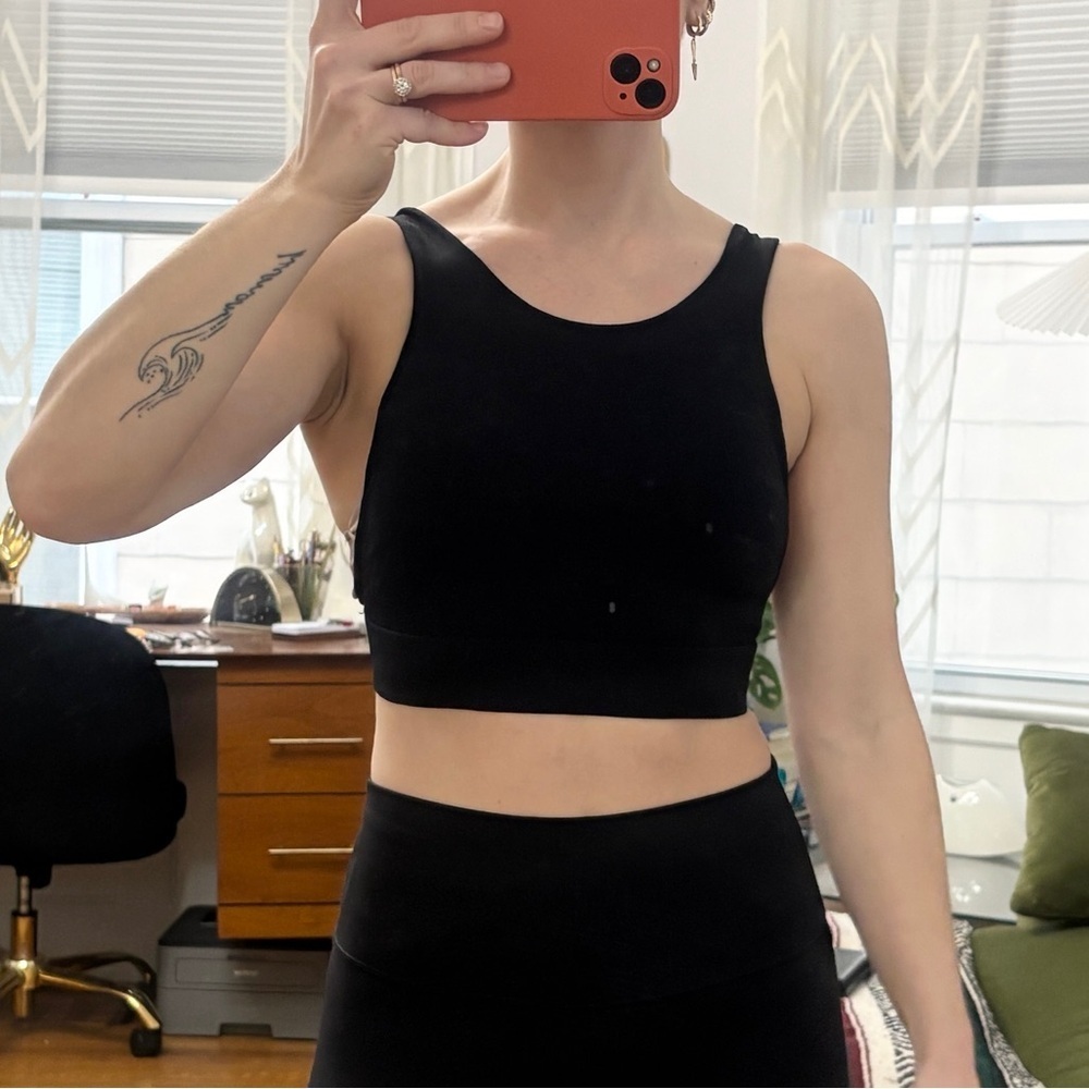 ZARA Black High Neck Low Back Sz Small Strapless Cropped Tank Top - sz S - Picture 3 of 9